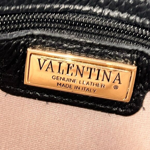 VALENTINA Italia Handbag Crossbody Pebbled Brown Leather Made in Italy, - Picture 4 of 8